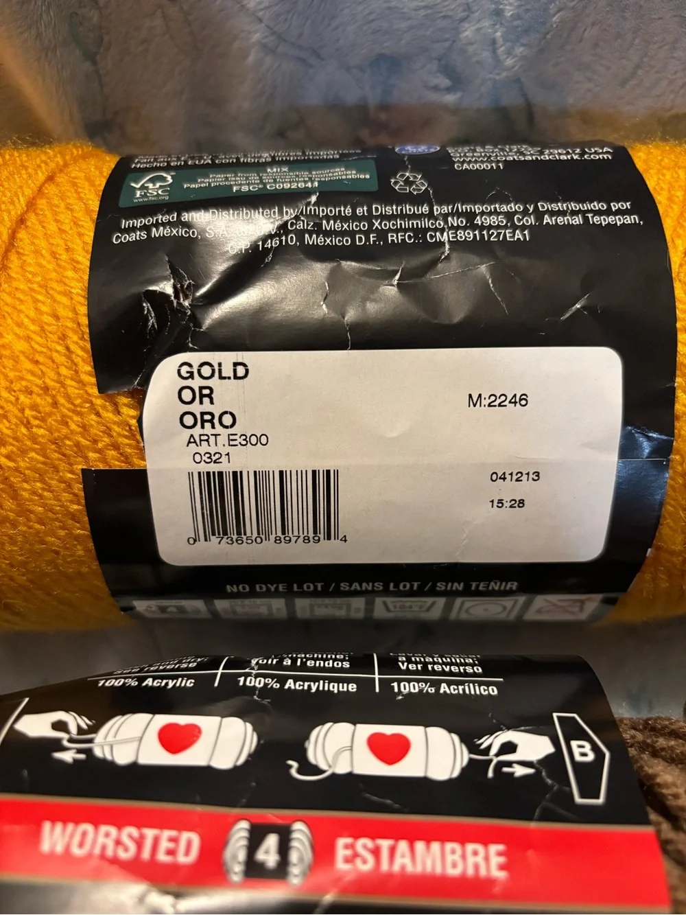 Yarn Bundle -Gold, Brown, Teal, and Cream